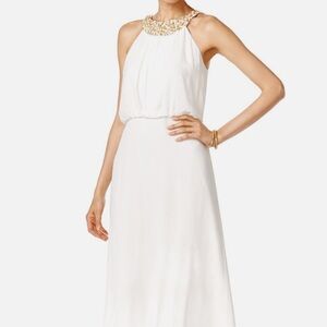 Nine West Women’s Chiffon Dress with Beaded Neckline size 8.